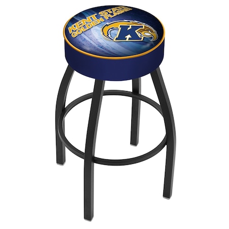 Holland Bar Stool Co 30" 4" Kent State Cushion Seat, Blk Wrinkle Base Swivel Bar Stool L8B130KentSt-D2
